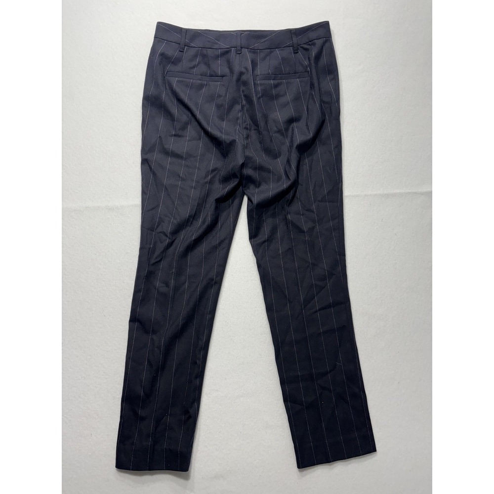 Lauren Ralph Lauren Dress Pants Womens 12 Black Pinstripe Straight Leg Twill - Picture 12 of 15